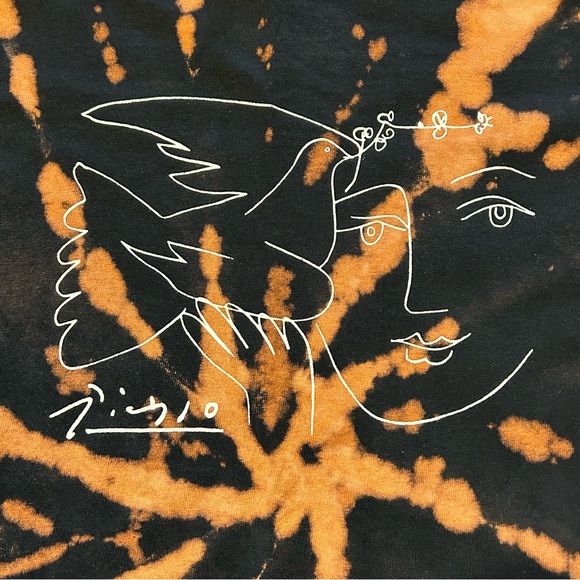 Pablo Picasso Peace Dove and Face Tie Dye Longsleeve Shirt Black Medium - Picture 5 of 7